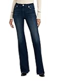 EXPRESS Women’s FlexX Jeans – Mid Rise ’70s-Inspired Stretch Flare Denim with Expanding Waistband and Comfortable Sculpt Fi