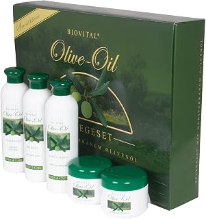 Bio-Vital Olivenöl Pflegeset 5-teilig Oliven Creme Shampoo Showergel Bodylotion Wellness Set für Damen und Herren Geschenkset