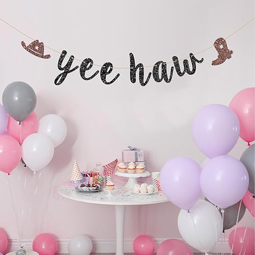 Miniatura 3 de INNORU Cartel de Yee Haw, decoración de fiesta de vaquera del salvaje oeste, fiesta de cumpleaños, despedida de soltera occidental, decoración de