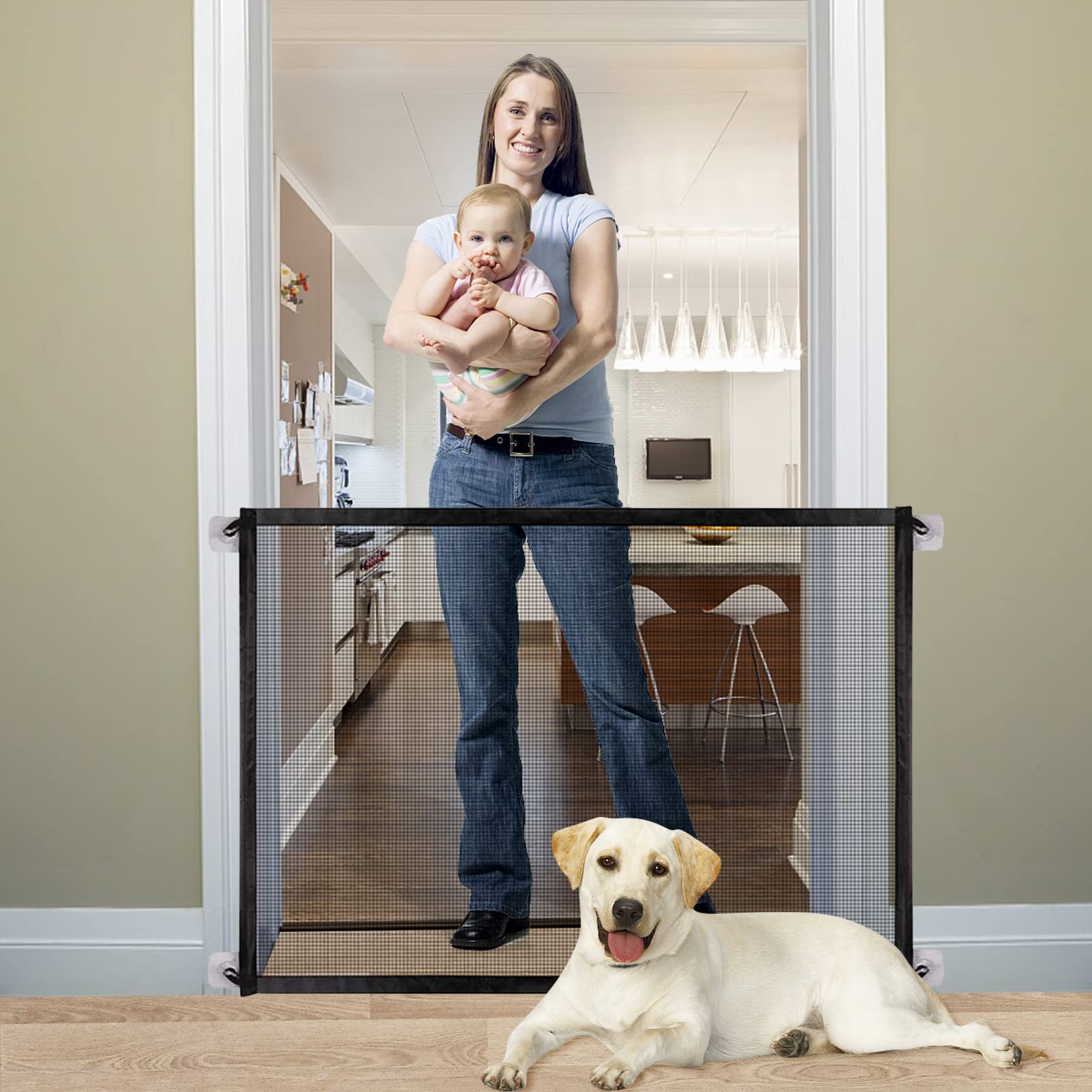 Buy Baby Gate Pet Gate Magic Gate for Dogs, Queenii Safety Guard Gate