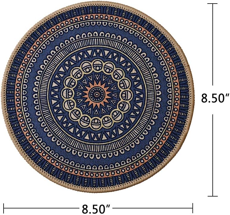 Morning View Colorful Boho Plant Pot Mat Set of 6 Absorbent Non Slip for Table Desk Floor 8.5 Inch