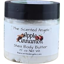 TSA Handmade Whipped Shea Butter Apple Cinnamon Body Butter Cream, Daily Moisturizing Shea Butter, Vitamin E, Mothers, Fathers, Women, Men, Teens, 1.5 oz Jar 1.5 oz, Apple Cinnamon