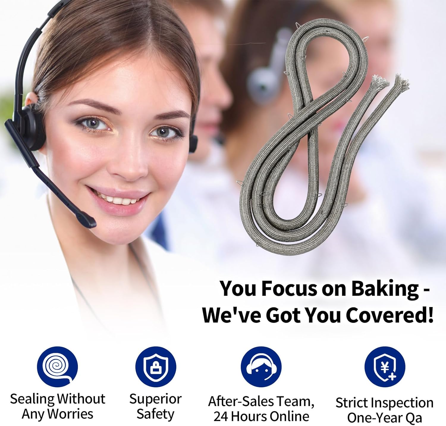 Upgraded 318053120 Range Oven Door Seal Gasket (18 Mounting Clips) Compatible with Frigidaire Kenmore Crosley etc Ovens, Replaceable 1057209 AP3769357 PS978383 EAP978383 etc, 1-Year Warranty, OEM