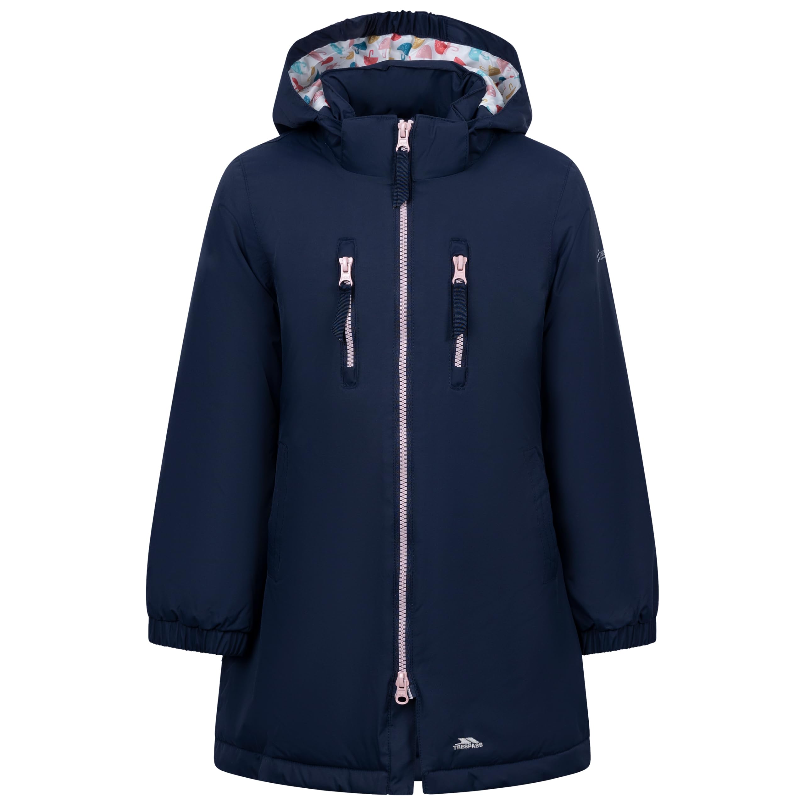Trespass Girls Navy Padded Rain Jacket Marybank 3/4