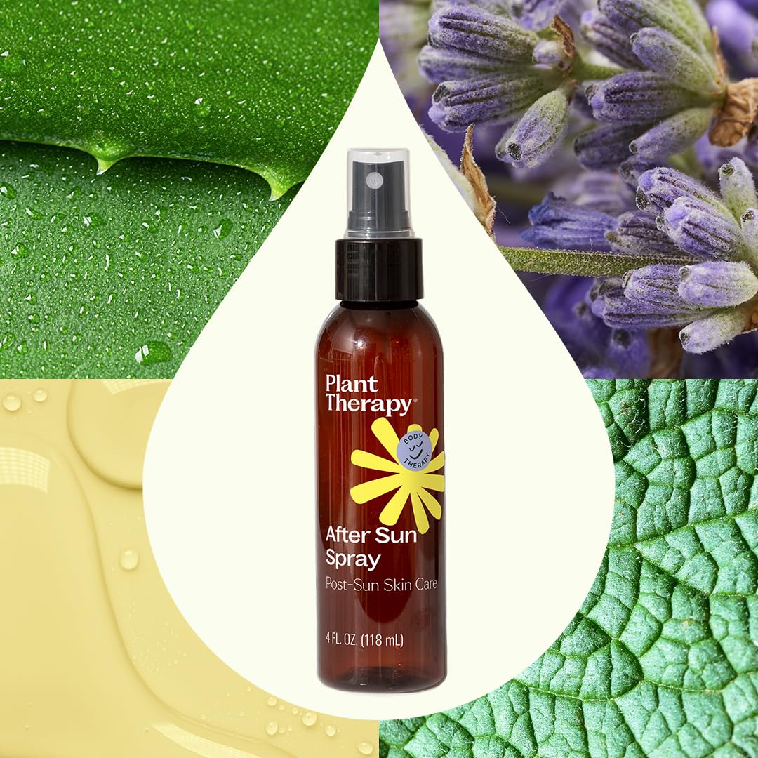 Plant Therapy After Sun Spray 4 oz, Natural Sunburn Relief, Instantly Soothes & Supports Skin Recovery, Reduces Discomfort from Irritated Skin, Includes Aloe Vera