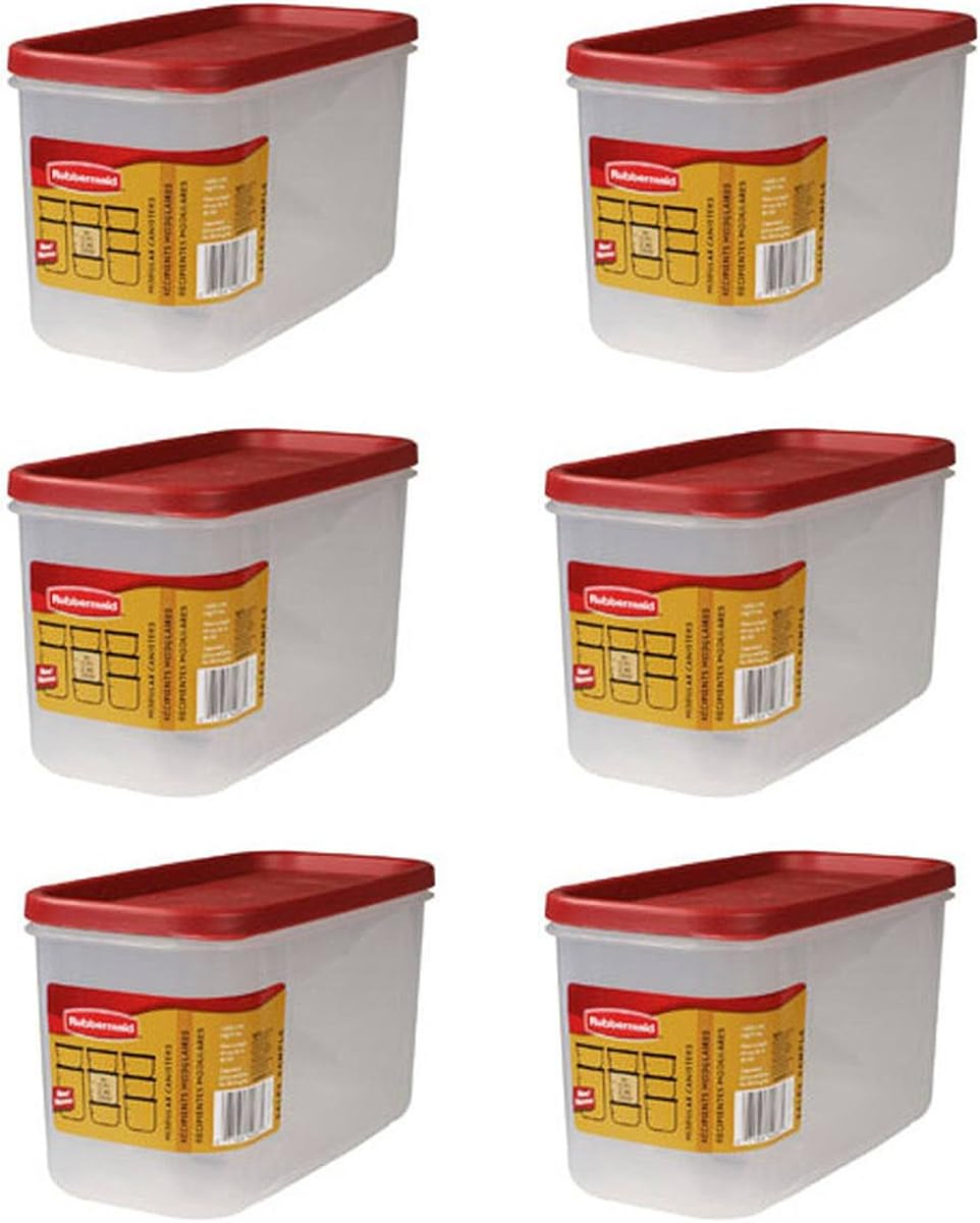 Almacenamiento de alimentos secos, base transparente para 10 tazas con marcas de graduación, paquete de 6