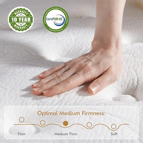 Miniatura 2 de Colchón tamaño King de 12 pulgadas, firmeza media, con espuma viscoelástica y resortes individuales para alivio de presión y sueño silencioso,