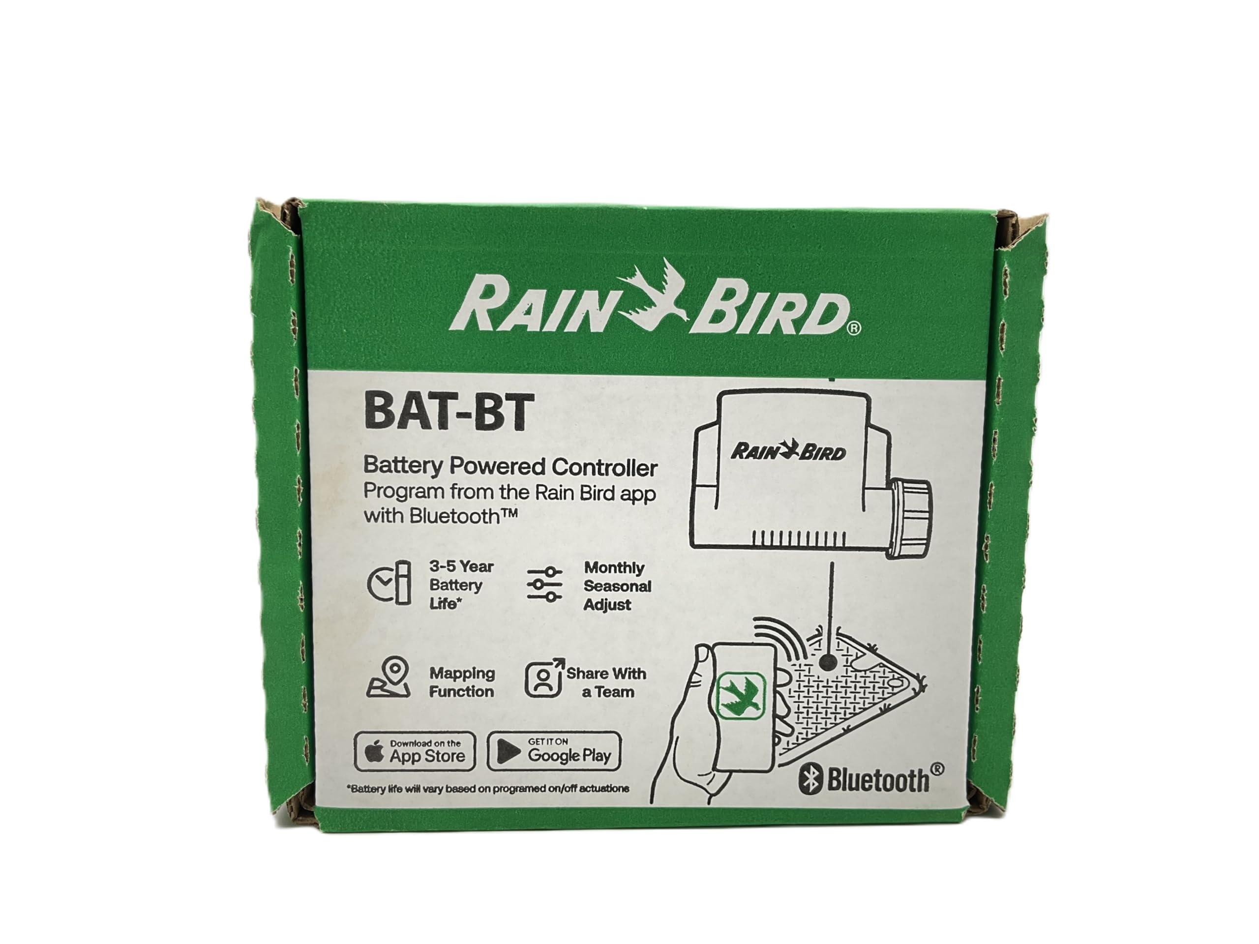 Rain Bird ESP-BAT-BT2 Contrôleur Bluetooth avancé à piles avec minuterie d'irrigation 2 zones