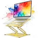 Urmust Support portable réglable avec 360° Base tournante, ergonomique pliable & Riser portable pour ordinateur portable, compatible avec MacBook, Dell, HP, Lenovo, et autres ordinateurs portables de 10 à 17 pouces (argent)