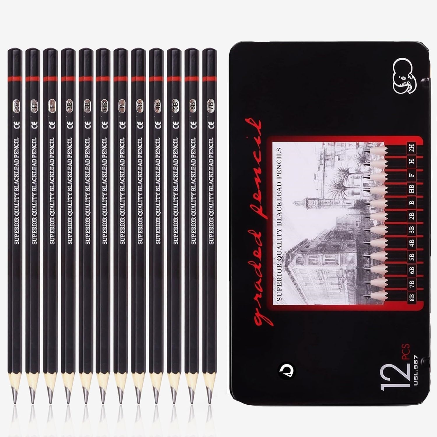 DaKos Sketch Pencil Set,Sketch Pencil Set For Artists,Drawing Art Pencils,Artists Beginner Sketching,Drawing Supplies For Adults&Kids,Art Pencils (12 Pencils Set In Tin Box),Black (B0BFWW21FG) Amazon Price History, Amazon Price Tracker