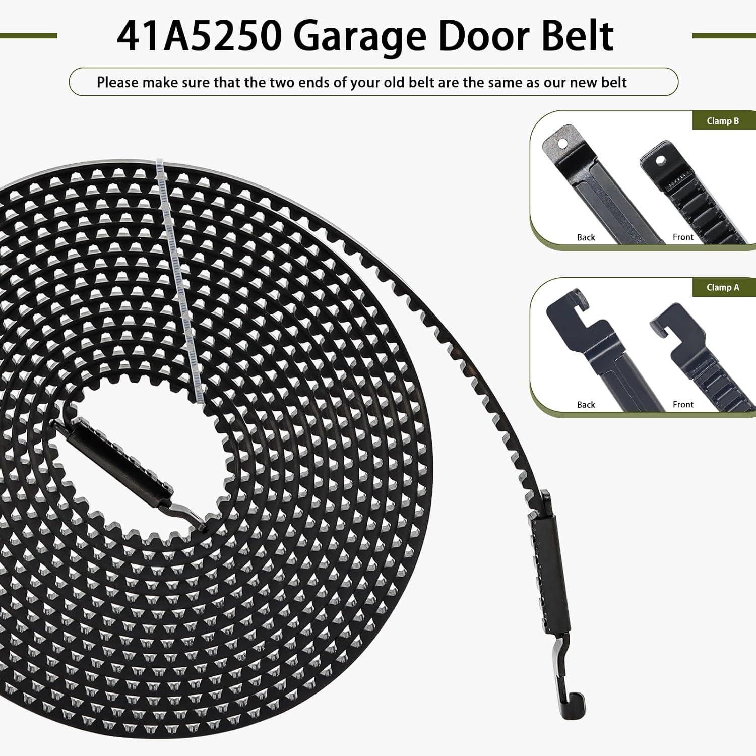 41A5250 Drive Belt 237'' for 7FT Garage Door, 41A5250 Garage Door Openers Belt,41AB050-2 Belt, Compatible with Chamberlain/Craftsman/Liftmaster/Sentex Belt Drive Garage Door Opener