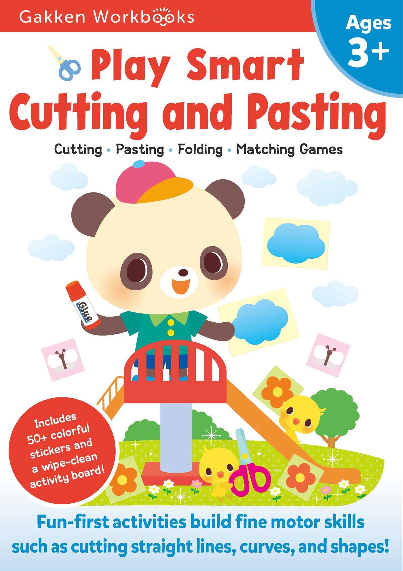 Play Smart Cutting and Pasting Age 3+: Preschool Activity Workbook with Stickers for Toddlers Ages 3, 4, 5: Build Strong Fine Motor Skills: Basic Scissor Skills (Full Color Pages)