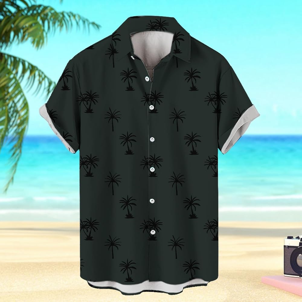 Chemises Homme Hawaïennes à Manches Courtes - Imprimés Tropicaux, Coupe Décontractée - Pour Plage, Vacances Et été - 5