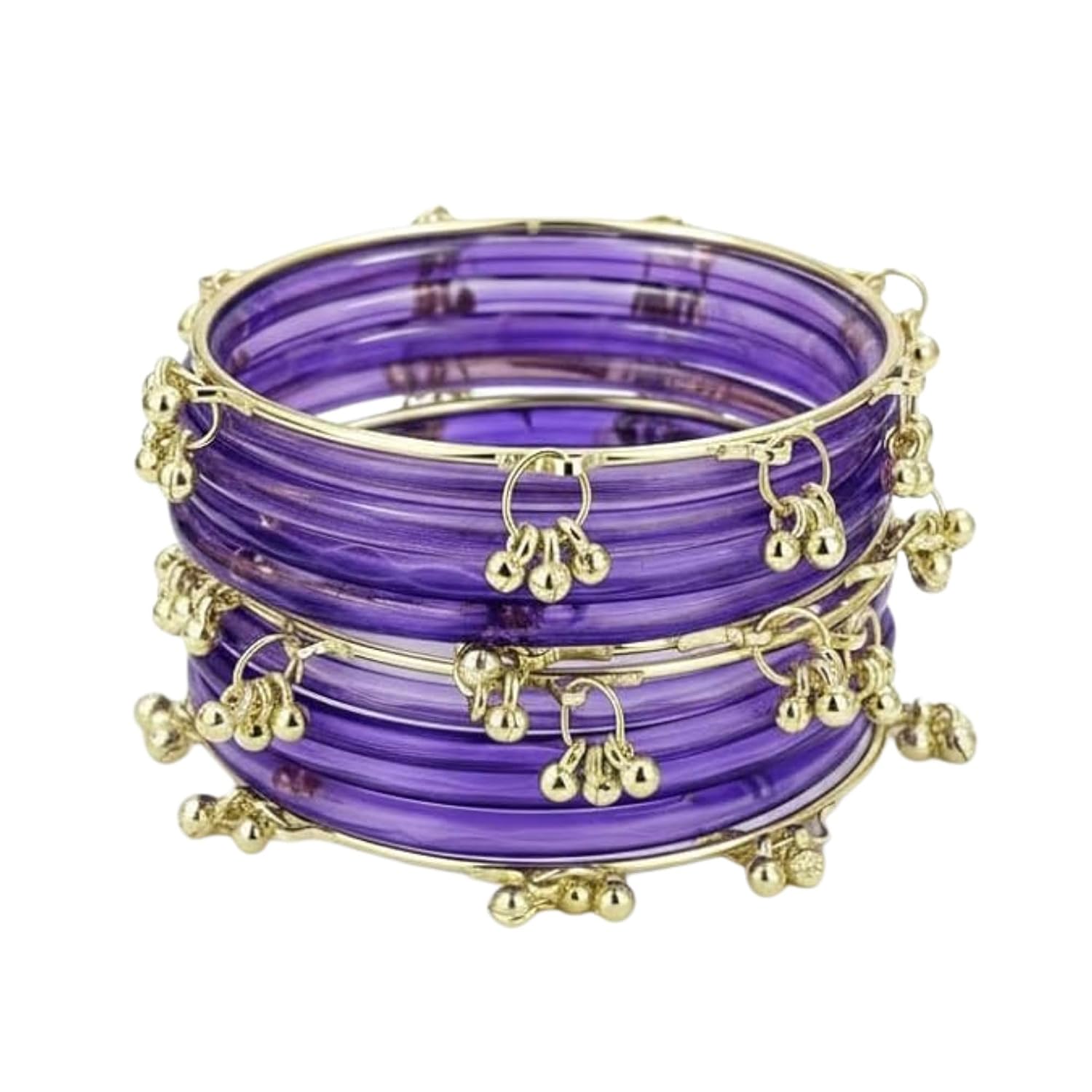 CLASSIC BANGLE Trendy Glass Bangles with Alloy Ghungroo Charms For Women|Fancy Designer Glass Bangles|Traditional Chudi|St... - Review, Price and Buying Guide