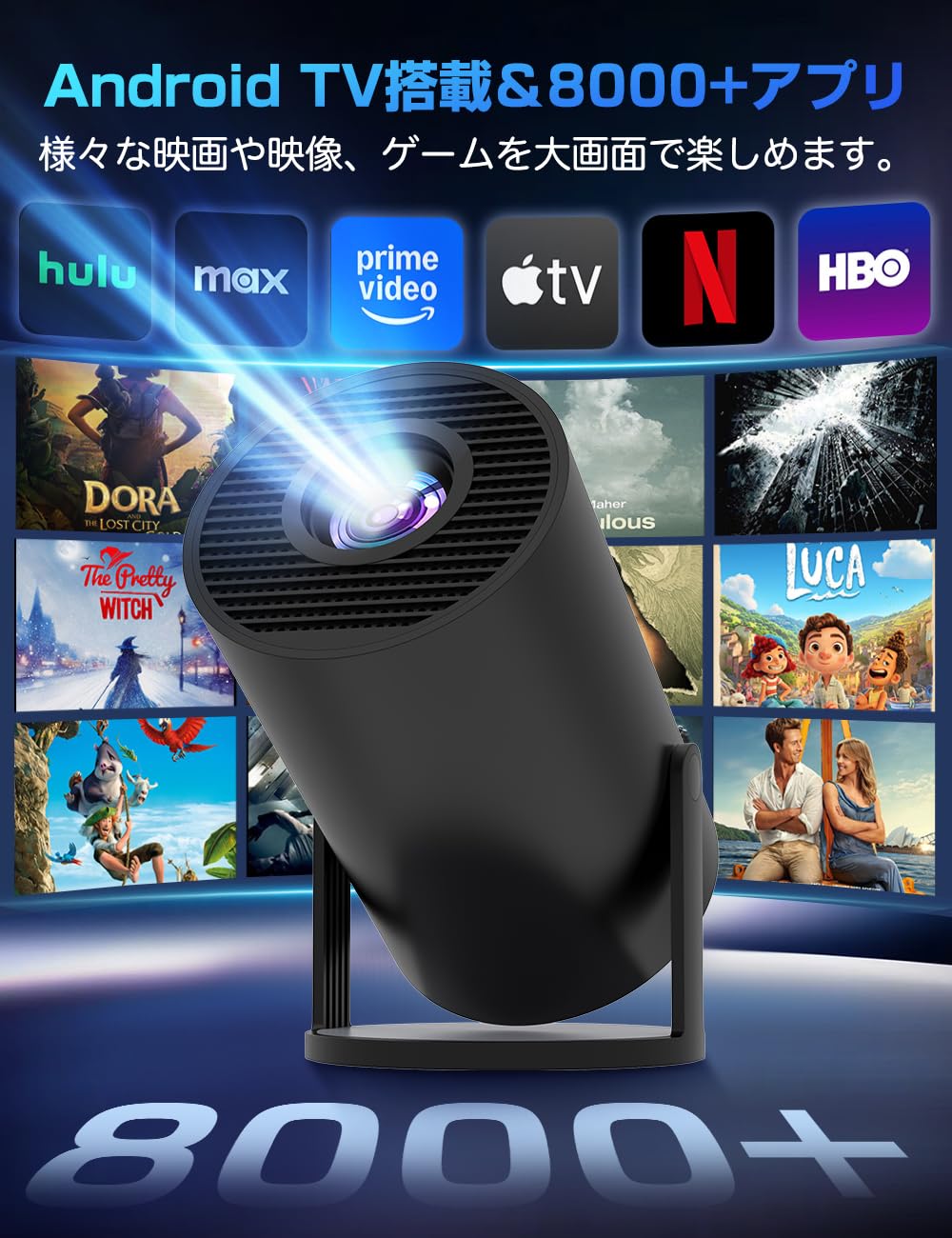 Amazon.co.jp: FALIYORS プロジェクター 家庭用 小型【2026進化モデル