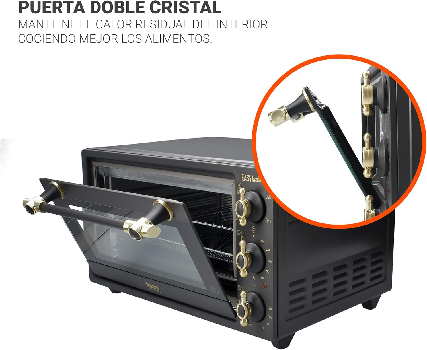 TM Electron EASYBAKE TMPHO020RAN miniforno design retrò con funzione friggitrice senza olio, 20 litri, temperatura regolabile 80°C a 250°C, 5 funzioni, include 4 accessori. TM Electron EASYBAKE TMPHO020RAN miniforno design retrò con funzione friggitrice senza olio, 20 litri, temperatura regolabile 80°C a 250°C, 5 funzioni, include 4 accessori.