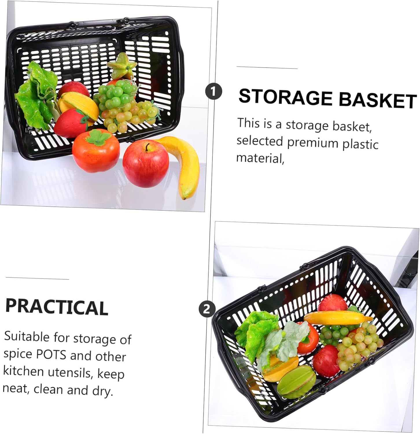 DECHOUS Portable Storage Basket for Home Organization Capacity Hollow Design for Bathroom Toiletries Toy Storage and Shopping Needs Random Color Selection