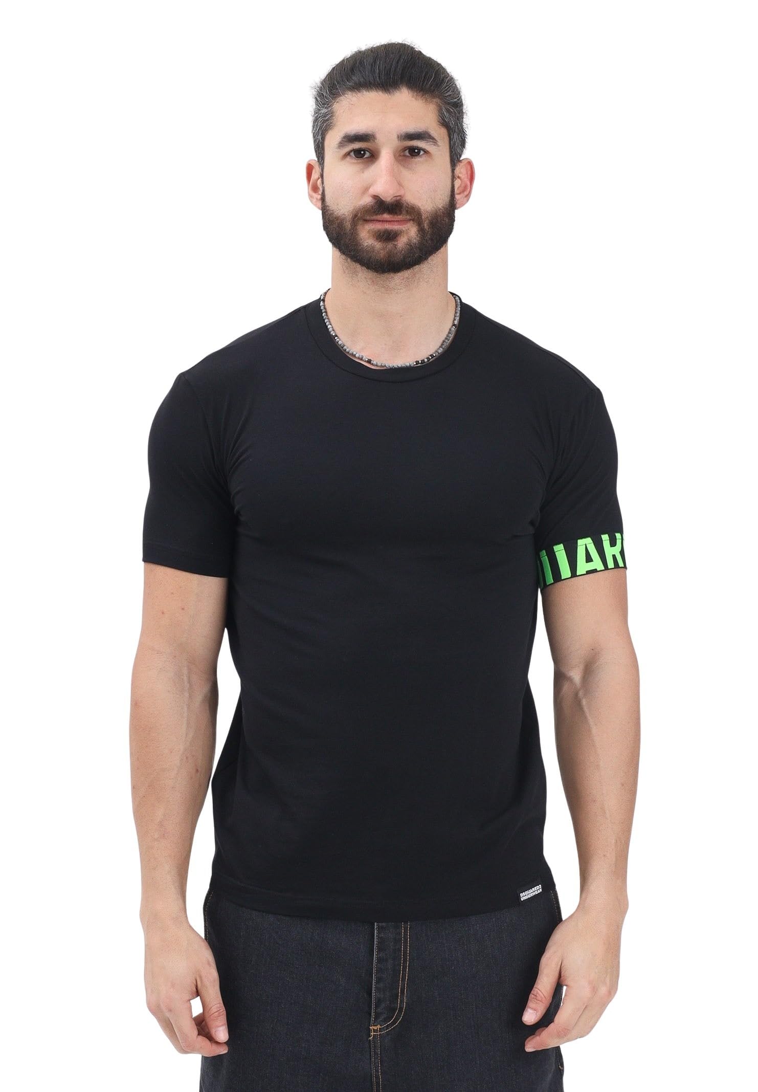 DSQUARED2 T-Shirt a Manica Corta Bianca per Uomo e Donna con Manica logata L