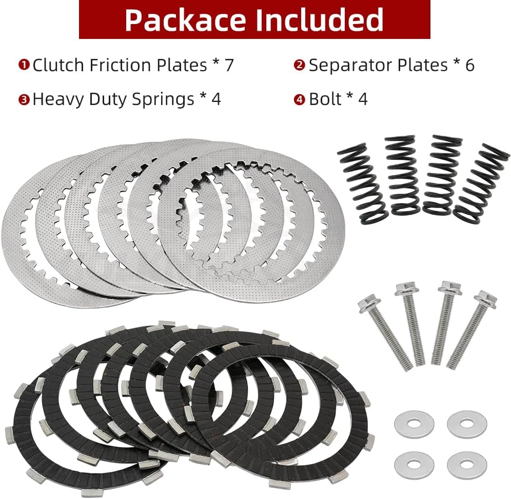 Clutch Kit & Friction Plate Spring Compatible with Yamaha R3 YZFR3 YZF-R3 MT 03 2015-2024 OEM# 1WD-E6331-00-00 1WD-E6324-00-00