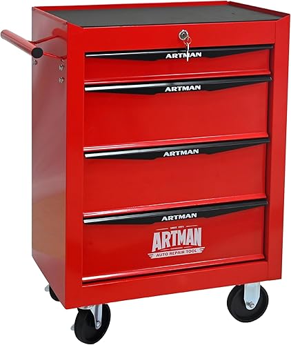 Miniatura 23 de Caja de herramientas con ruedas, caja de herramientas mecánica con 6 cajones, organizador de caja de herramientas con 7 cajas de almacenamiento de