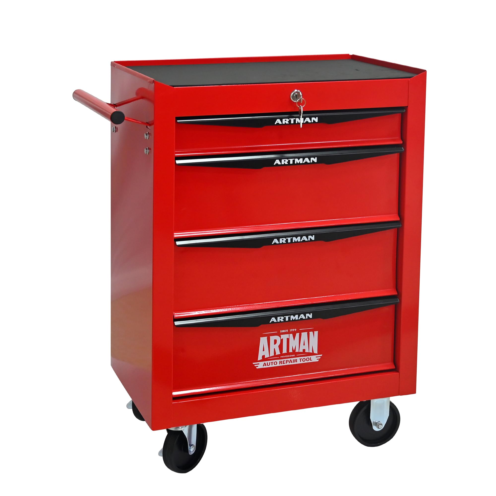 Rolling Tool Box with Wheels, Mechanics Tool Chest with 4 Drawers, Tool Box Organizer with 7 Tool Storage Boxes, Lockable Tool Storage Cabinet for