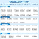 Mise à jour W10350376 W10350374 Lave-vaisselle Top Rack Parts pour Kenmore / Kitchenaid Pièces de lave-vaisselle Rack supérieur, W10195840 W10712394 Pièces de sac de lave-vaisselle pour lave-linge de bain à remous Pièces de dessus de sac(10 Boîtes)