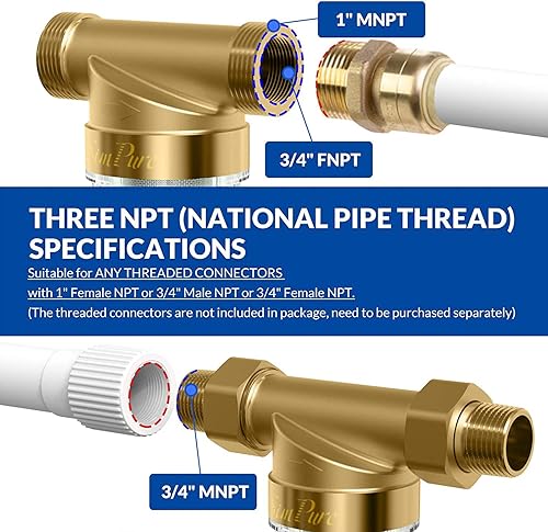 Miniatura 3 de SimPure Filtro de sedimentos giratorio de 40 micras (1 juego), carcasa de filtro de agua para toda la casa (1 juego) y cartucho de repuesto de