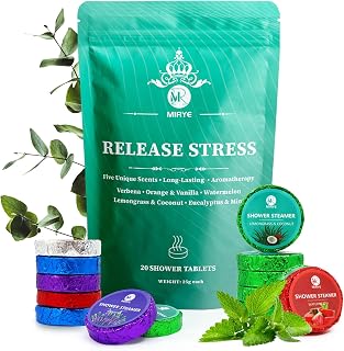 Shower Steamers Aromatherapy 20-Pack, Shower Bombs with Natural Essential Oils – Stress Relief Self Care, Birthday Gifts for Women & Men, Fathers Day Gift for Dad Husband from Wife Daughter