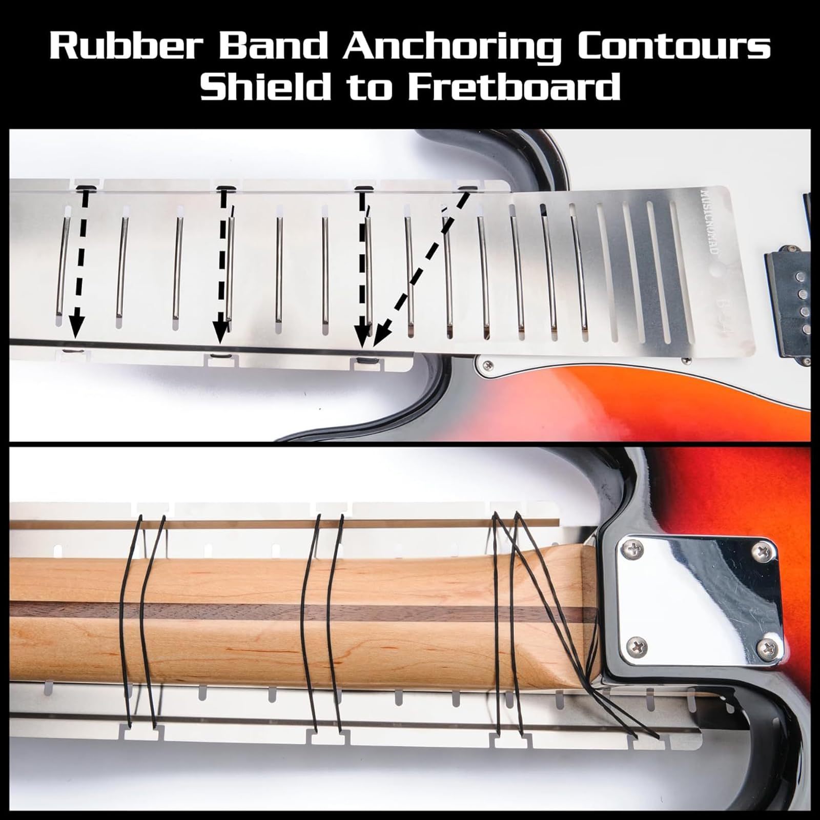MusicNomad Fret Shield™ - Protector total para diapasón para pulir trastes en bajos de 4 y 5 cuerdas con escala de trastes de 34 pulgadas (MN805)