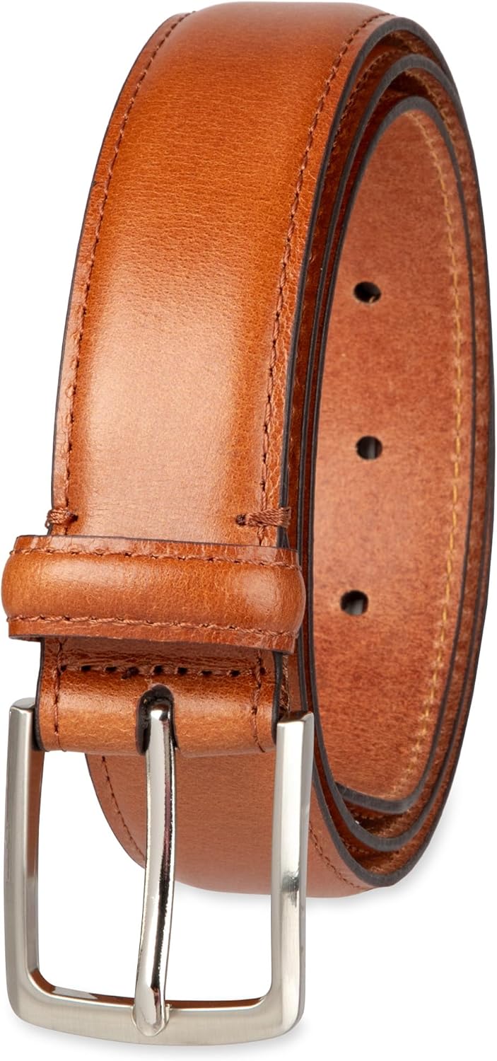 Haggar mens Leather Dress Belt for Suits and Pants - Classic, Formal, Business, Work