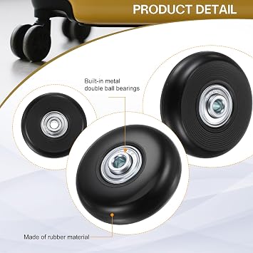 HIPICCO Luggage Suitcase Replacement Wheels, 45x18mm Caster Repair Kit