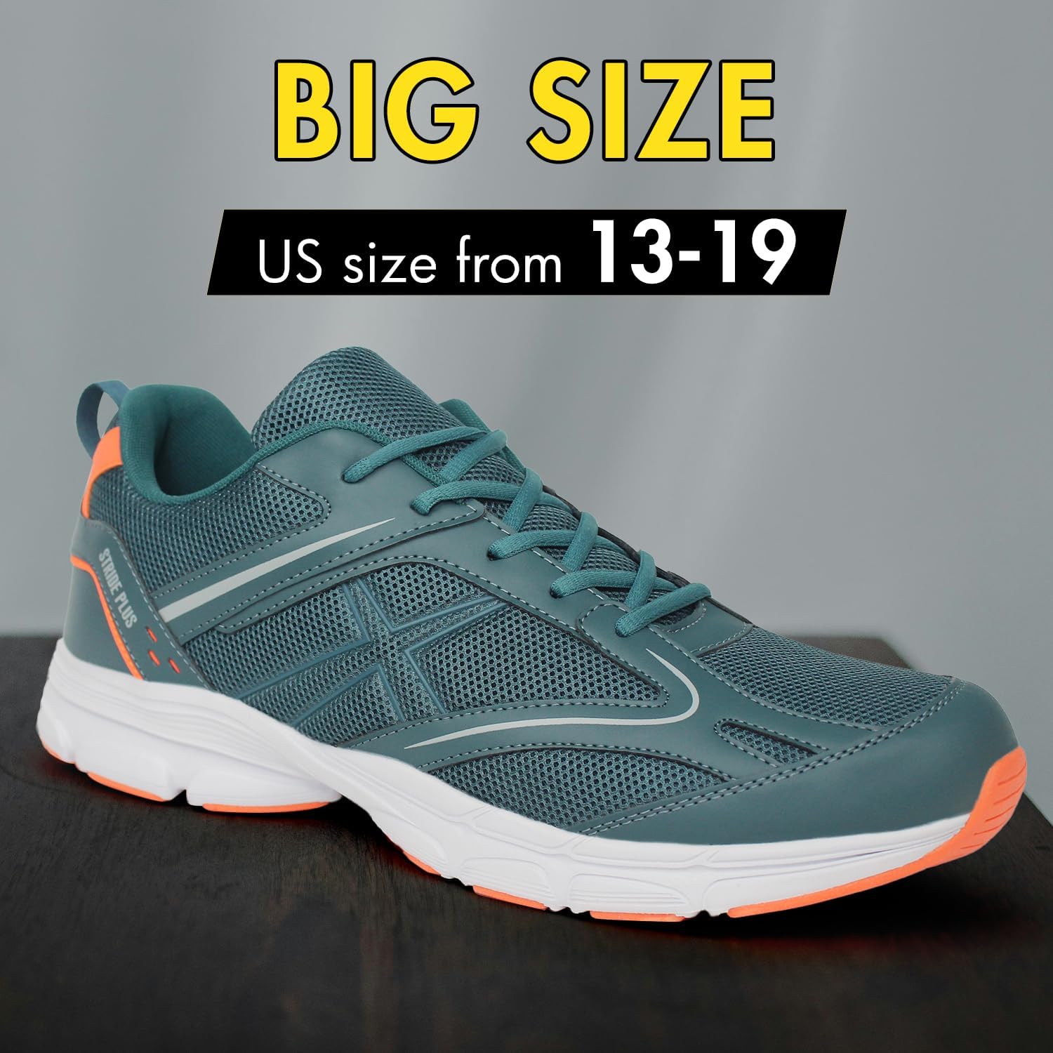 Hawkwell Men's Big Size Plus Size Casual Lightweight Walking Sneakers Sports Shoes US Size 13 14 15 16 17 18 19