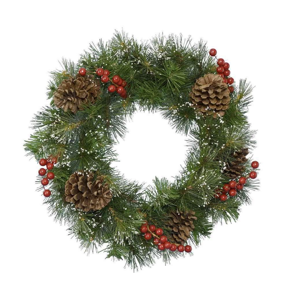 Kaemingk Everlands Ipswich 50cm Snowy Berries Wreath
