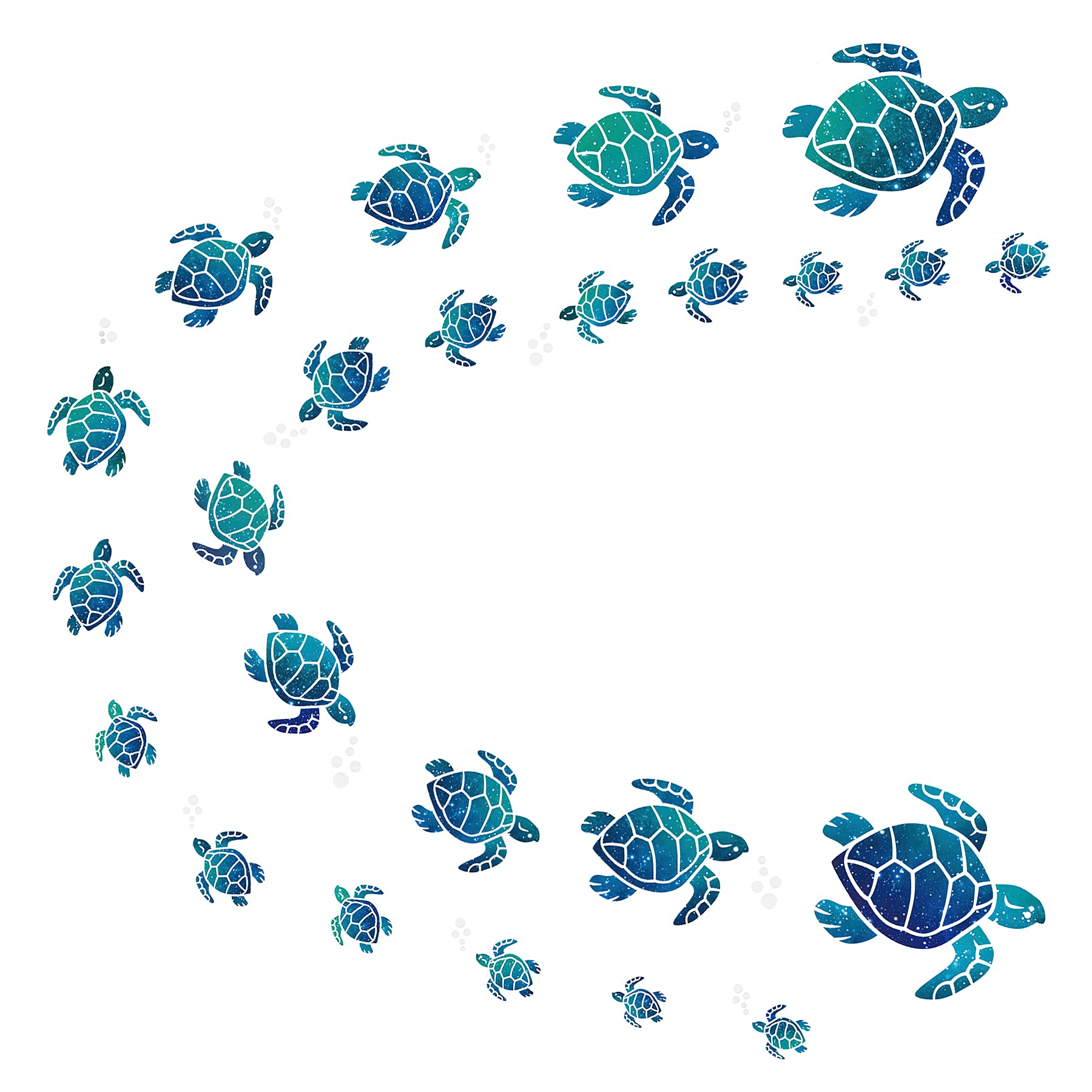Buy 24 Pcs Sea Turtle Wall Decors Blue Clear Marine Decals Vinyl Under