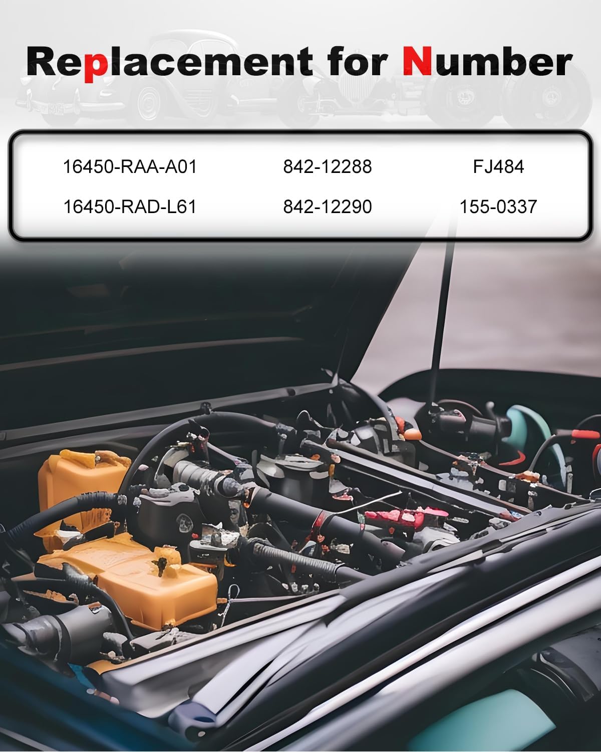 4-Count Fuel Injector Compatible with Honda Accord 2003-2007, Element 2003-2011, CR-V 2005-2009, Acura RSX 2005-2006 - 2.0L L4 & 2.4L L4 Replacement for 16450-RAA-A01 16450RAAA01 FJ484