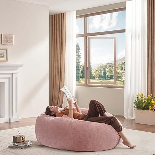 Miniatura 2 de Puf para adultos, 4 pies, puf con relleno incluido, silla de espuma viscoelástica, muebles para la venta, cómoda bolsa de felpa para dormitorios,