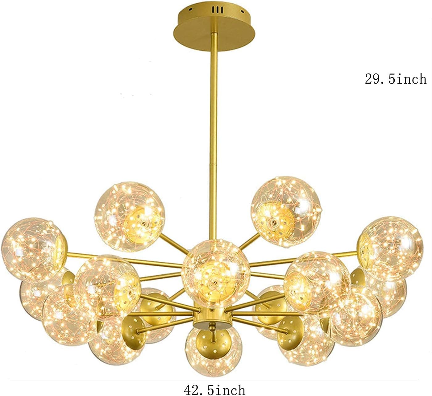 Fireflies Chandelier Room Living Room Restaurant Stars Lighting Decoration Lighting Golden Warm Light 8 Lights (Gold Neutral Light 16 Lights) image 2