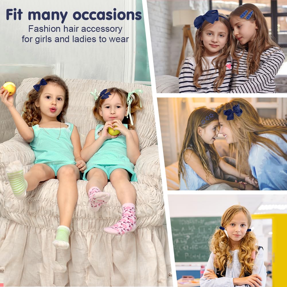 LOPHE 77 Pièces Bandeau à Noeud pour Enfants Pinces à Cheveux Ensemble de Bandeaux, Ensemble d'Accessoires pour Cheveux avec Décoration de Noeud, Adapté aux Cadeaux d'Anniversaire de Noël