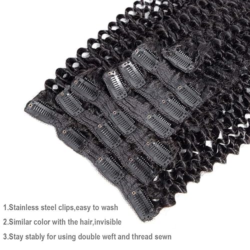 Miniatura 6 de Extensiones de cabello rizado con clip 7 piezas cabello virgen brasileño extensiones de cabello natural 3B 3C extensiones de cabello humano rizado