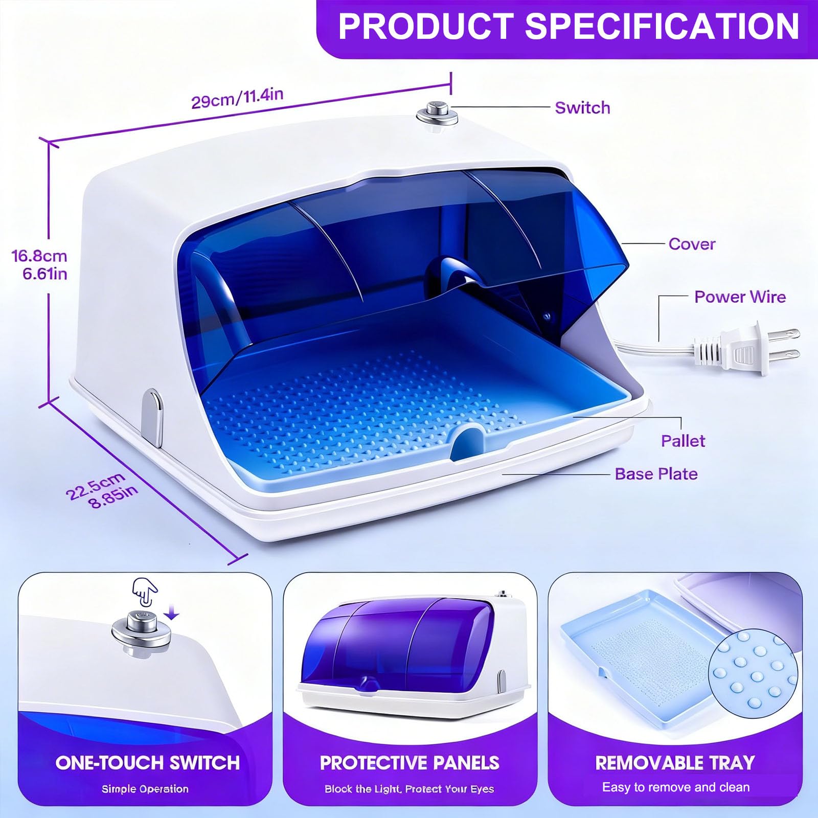 Caja esterilizadora de herramientas de arte de uñas de gran capacidad para salón y uso doméstico, organizador esterilizador profesional para manicura, esteticista, tatuaje y accesorios
