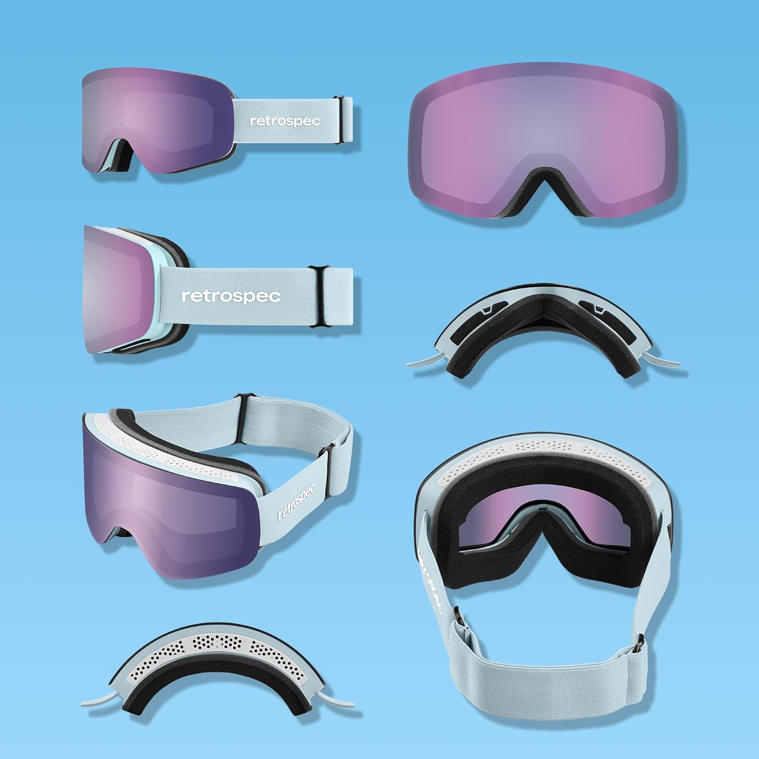 Retrospec Flume Ski Goggles for Men and Women UV Protection