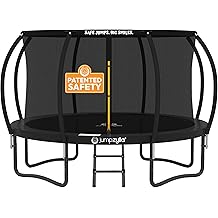 JUMPZYLLA Trampoline Outdoor 8FT 10FT 12FT 14FT 15FT 16FT with Enclosure and Ladder, ASTM Approved Recreational Trampoline for Kids and Adults, Anti-Rust Coated Frame