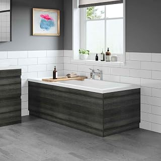 AURORA Modern Bathroom 1700 Front & 700 End Bath Panel Pack MFC Charcoal Grey Plinth