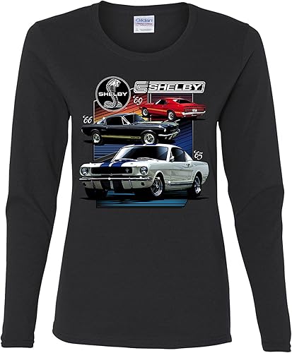 Miniatura 1 de Shelby 65 Powered by Ford Motors Mustang Logo Emblema de coches y camiones gráfico de manga larga para mujer