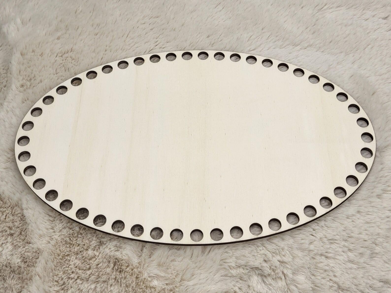 Curious Button Wooden Crochet Base Oval Shape | Size: 10,8,6IN DIY Craft Board for Bag, Basket, Knitting, Crochet & Embroidery Projects | Laser Cut with Smooth Finish (Set of 3 Pcs Multiple Sizes)