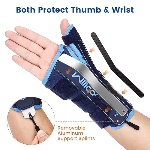 Miniatura 2 de Willcom Muñequera nocturna y estabilizador de férula de espica para el pulgar, transpirable, ligero, soporte para tenosinovitis De Quervains,