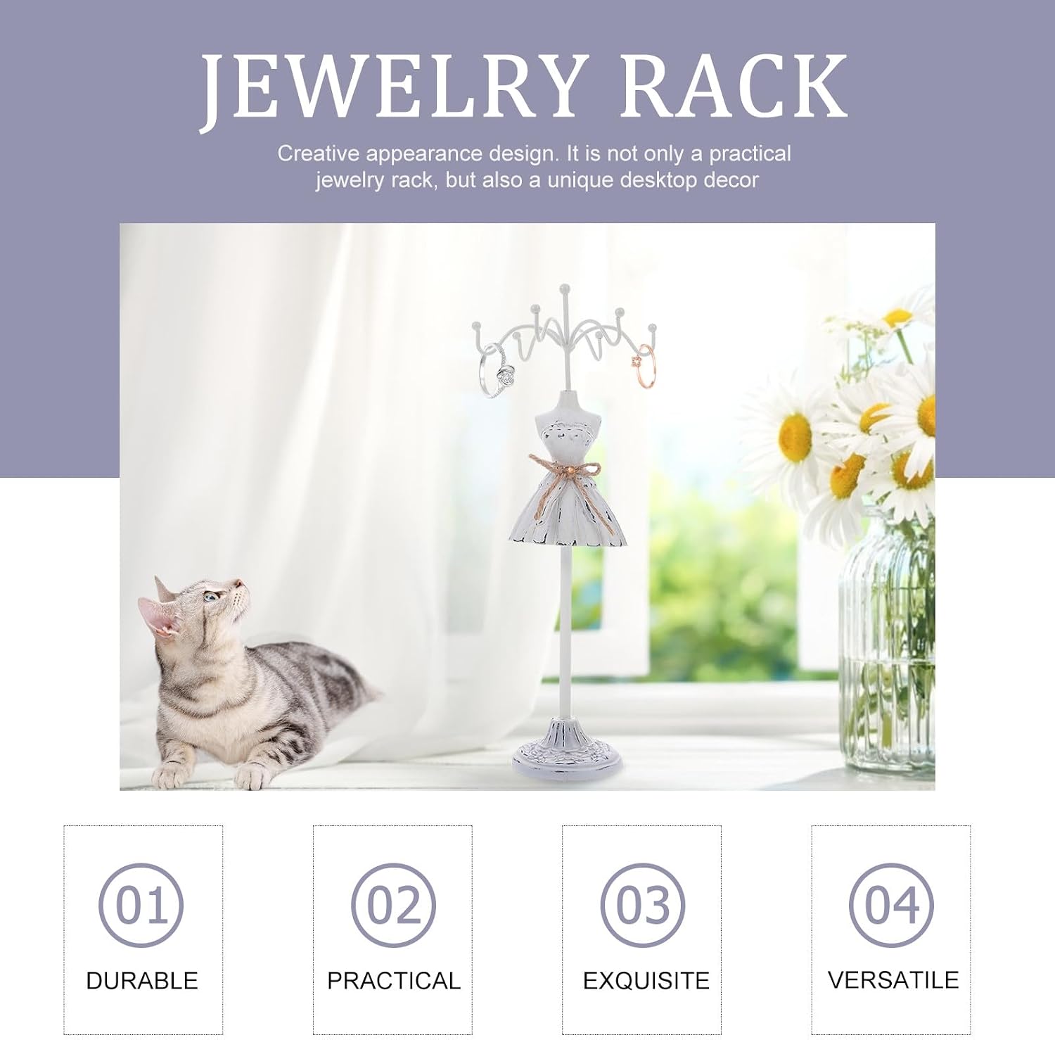 Yardwe Creative Human Model Jewelry Display Rack for Desktop Storage image 3