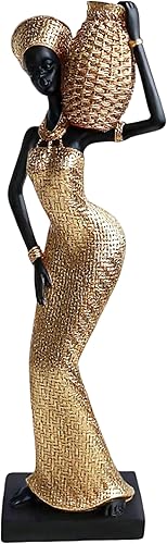 Miniatura 9 de Lescafita Estatuas y esculturas africanas para decoración del hogar, figuras tribales de arte de 15 pulgadas para decoración de sala de estar,