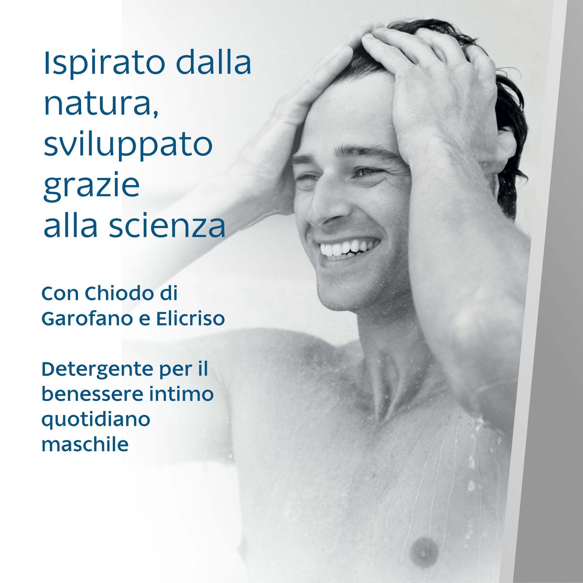 Saugella Uomo, Detergente Intimo e Corpo Rivitalizzante, Antiodore, Con Estratti di Elicriso e Chiodi di Garofano per un Uso Quotidiano nel Rispetto del pH Fisiologico, 500 ml