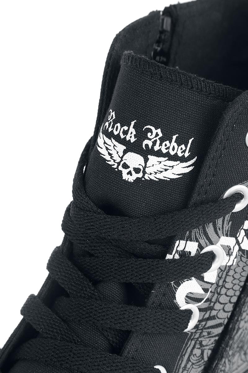 Rock Rebel by EMP Unisex Sneakers Nere con Stampa Teschio